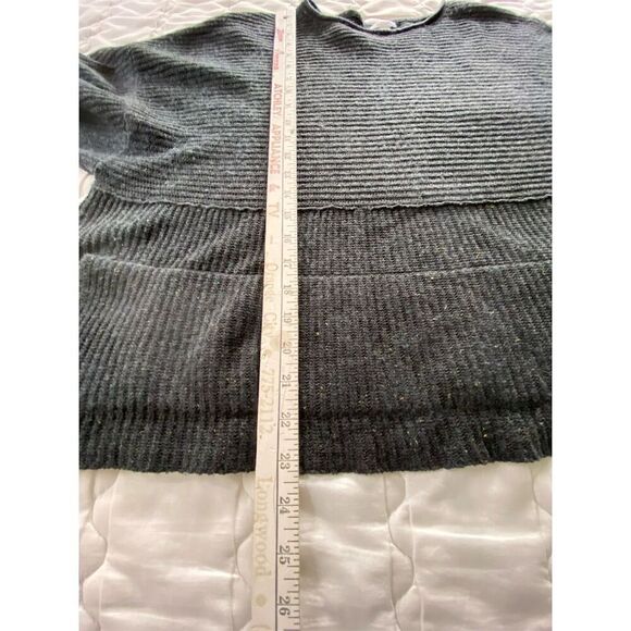 Pure Jill By J. Jill Boxy Oversized Pullover Sweater Elbow Sleeve Gray Petite M - Picture 13 of 13